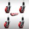 Service Caster 3.5'' SS Red Poly Wheel Swivel 1-5/8'' Expanding Stem Caster Set, 4PK SCC-SSEX20S3514-PPUB-RED-158-4 - alternate 3